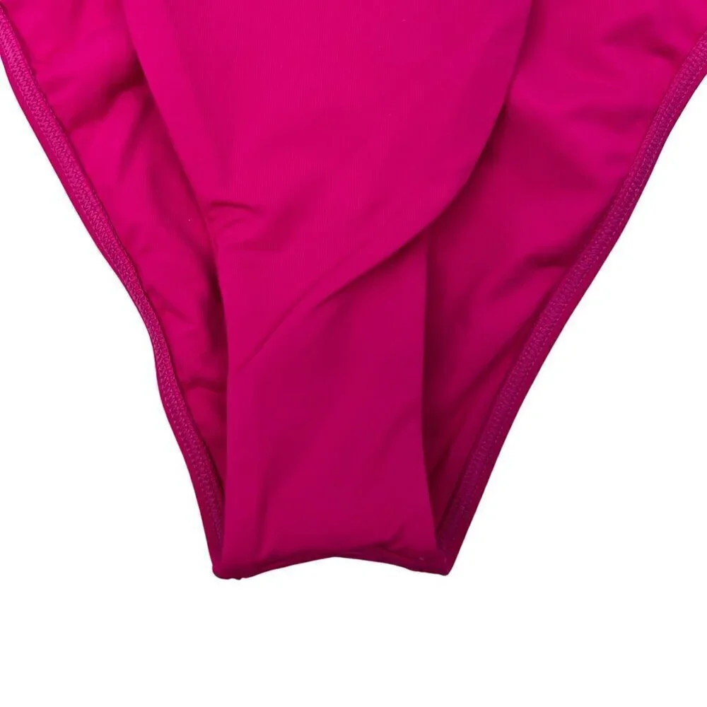L*Space Women’s Ziggy Bikini Bottom Bitsy Cut Fuchsia Size XL New
